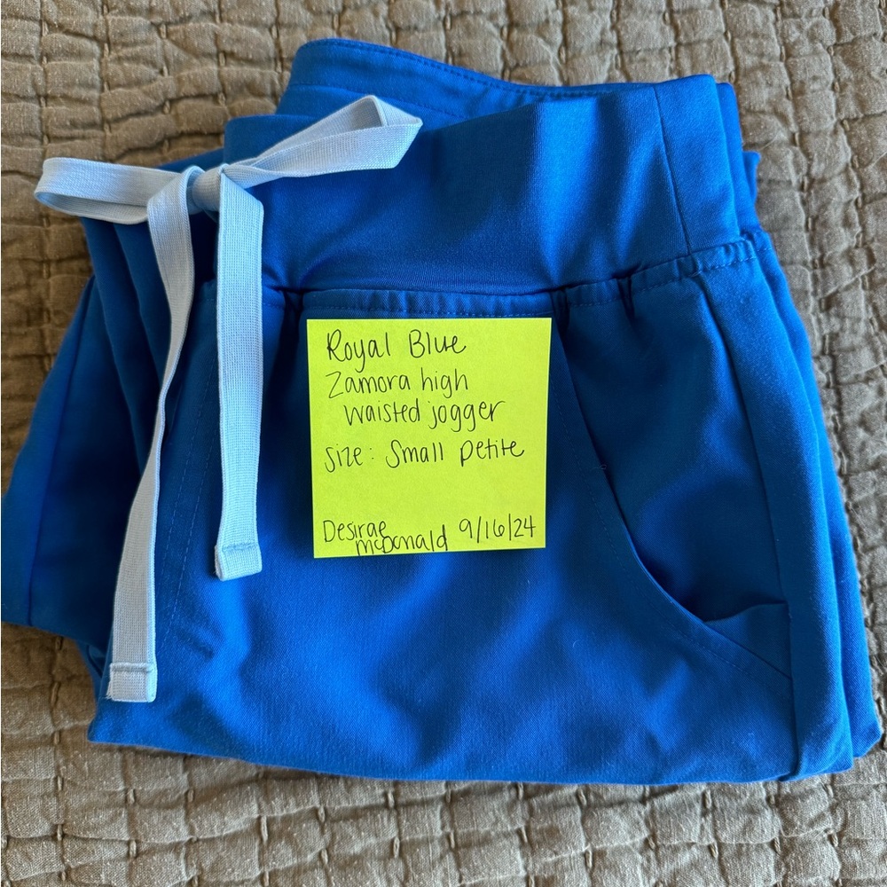 Royal Blue Zamara High Waisted Jogger Scrub Bottoms